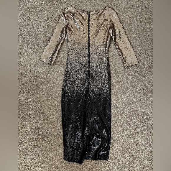 NEW WITH TAGS Premier Amour Sequin Dress, Gold and Black, Size 2 - Picture 2 of 3